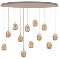 Highlight Lampe suspendue Champagne Egg Ovale à 12 lumières