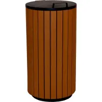 V-Part - Poubelle d'extérieur 90 litres - Galvanized steel Powder Coated Stainless steel - aspect bois, anthracite