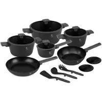 Berlinger Haus BERLINGERHAUS Set de vaisselle avec surface en titane 15 pcs. Collection Anthracite BH-8141