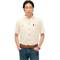 Superdry pour homme. M4010986A Merchant Store Chemise texturée à manches courtes, blanc cassé (XL), Casuel, Coton, Manche courte