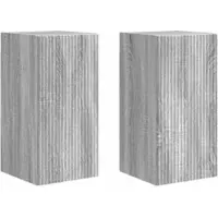 vidaXL Meuble TV mural 2 pcs Gris Sonoma 30 x 31 x 60 cm