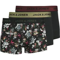 Jack & Jones Boxers 'JACFlower' vert / lie de vin / noir / blanc