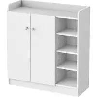 OKWISH Table à Manger - Table Extensible avec Deux Portes et Tiroir, Étagères Réglables et Rallonge Intégrée 110-140x80x75 cm, Naturel