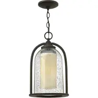 Elstead Lighting Quincy Lampe à suspendre extérieure E27 bronze huilé (E27, IP20)