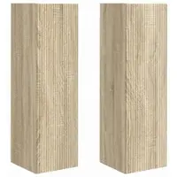 vidaXL Armoire TV murale 2 pcs Sonoma 30 x 31 x 100 cm Matériau dérivé du bois