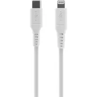 FIXED Câble Liquid Silicone USB-C/Lightning, 2 m, blanc