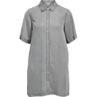 Object Frame Regular Denim Short Sleeve Short Dress Gris M Femme