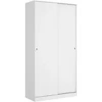 Dmora Abigale - Armoire 2 Portes, 100x204h cm Blanc Brillant, Porte-manteaux