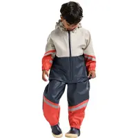 Didriksons Waterman, ensemble de pluie, junior, beige/bleu foncé