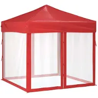Syfax Tente de réception pliable avec parois Rouge 2x2 m