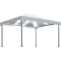 Syfax Tonnelle avec guirlande lumineuse à LED 4x3 m Crème Aluminium