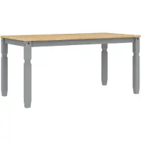 Syfax Table à manger Corona gris 160x80x75 cm bois massif de pin
