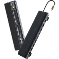 Baseus Hub USB-C vers 2x HDMI, DP, 3x Type-C, 3x USB, SD/TF, RJ45, 10Gbps - (B0114200) - Gris spatial