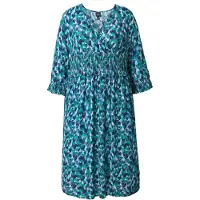 Ulla Popken Robe bleu foncé / vert / blanc