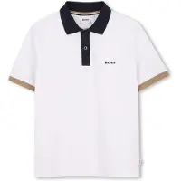 BOSS J52955 Short Sleeve Polo Blanc 10 Years Garçon