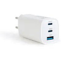 HomeShopXL Bloc de charge rapide Chargeur rapide USB-C 45 W PD + 20 W USB-A – Quick Charge 3.0 – Double port – Blanc – Universel pour smartphone et tablette [55060]