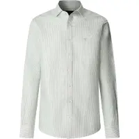 Hackett Ess Bengal Linen Long Sleeve Shirt Vert XL Homme