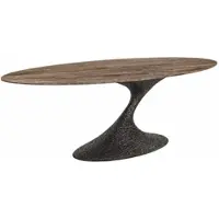 Casa Padrino Table de salle à manger de luxe en aluminium avec plateau en travertin brun 235 cm