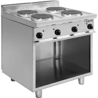Saro Cuisinière électrique à fond ouvert, modèle E7/Cuet4Ba, dimensions : L 400 x P 700 x H 270