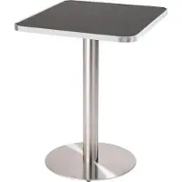 Oviala Table à manger 60 x 60 cm pied argent et revêtement noir/argent - Montmartre