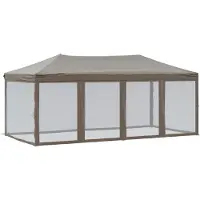 vidaXL Tente de réception pliante avec parois latérales Taupe 3x6 m