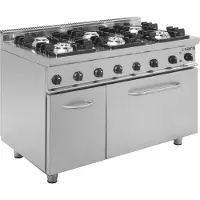 Saro Cuisinière à gaz avec four électrique, modèle E7/Kupg6Le, dimensions : L 1200 x P 700 x H 850