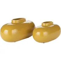 Dutchbone Vase Droplet M Ochre