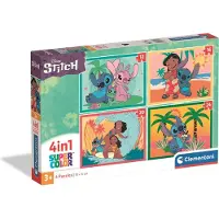 Clementoni , le Puzzle européen Made in Italie Puzzle Puzzle 4 En 1 - Stitch et ses Amis - 10 à 25 pièces