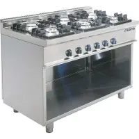 Saro Cuisinière à gaz à fond ouvert, modèle E7/Kupg6Ba, dimensions : L 1200 x P 700 x H 850