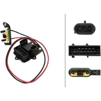 Hella Résistance ventilateur intérieur 12 V 15 broches pour OPEL VIVARO, entre autres