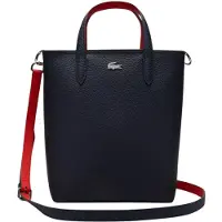 Lacoste sac à main sac à épaule bandoulière Anna Z Vertical Shopping Bag Marine 166 Rouge 240 bleu marine