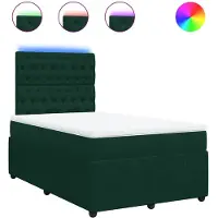 vidaXL Lit boxspring avec matelas vert foncé 120x190 cm velours