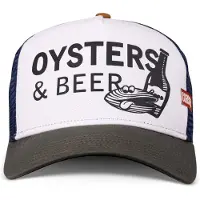 Coastal Casquette 'Oysters & Beer' bleu marine / anthracite / rouge sang / blanc