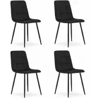 Leobert Chaise Valora KARA Noire x4 - Lot de 4 chaises noires pour un intérieur saisissant