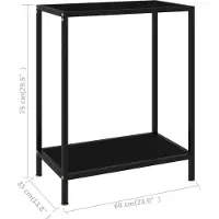 vidaXL Table console Noir 60x35x75 cm Verre trempé