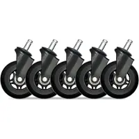 Dutzo Premium 3" universal gummihjul til alle stol typer - Sort - Gummi, Meuble gaming : accessoires, Noir