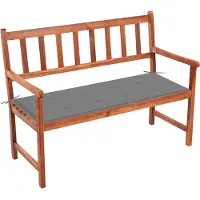 The Living Store Banc de jardin avec coussin 120 cm en bois massif d'acacia