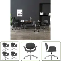 The Living Store Chaise de salle à manger pivotante 4 pcs. Gris Tissu