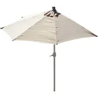 Mendler Demi-Parasol Aluminium Parla Pour Balcon Ou Terrasse, Ip 50+, 270cm Crème Sans Pied