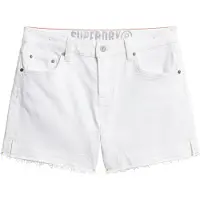 Superdry Mid Rise Cut Off Shorts Blanc 26 Femme