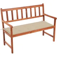 The Living Store Banc de jardin avec coussin 120 cm en bois massif d'acacia