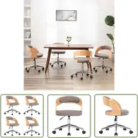 The Living Store Chaise de salle à manger pivotante 4 pcs. Taupe bois courbé et tissu