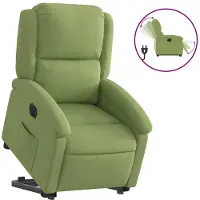 vidaXL Fauteuil relax releveur électrique vert clair velours