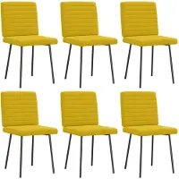 vidaXL Chaises de salle à manger 6 pcs. Jaune velours