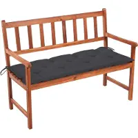 The Living Store Banc de jardin avec coussin 120 cm en bois massif d'acacia