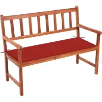The Living Store Banc de jardin avec coussin 120 cm en bois massif d'acacia