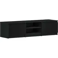 vidaXL Armoire TV noire imitation chêne 140x40x36 cm Bois composite