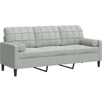 vidaXL Canapé 3 places avec oreillers gris clair 180 cm velours