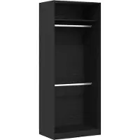 vidaXL Armoire avec étagère noir aspect chêne 80 x 50 x 200 cm