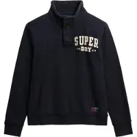 Superdry pour homme. M2014013A Pull Vintage Athletic Half navy (L), Casuel, Coton, Marine